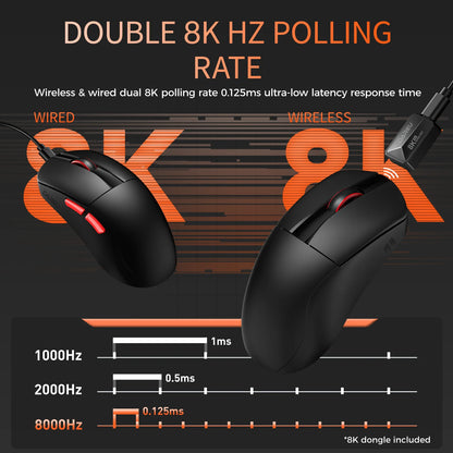 DAREU Tri-mode Wireless 8Khz Gaming Mouse 2.4G Wired 35g Lightweight 30000 DPI AIM-750 Sensor Macro Gamer Mouse Accessories