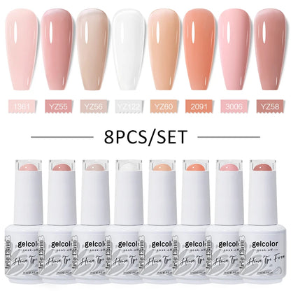 Arte Clavo 8Pcs/Set Gel Nail Polish Set 15ml Colorful Semi Permanent For Manicure Varnish Soak Off UV LED Nail Art Gel Kits