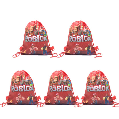 6/12/18/56PCS Roblox Nonwoven Drawstring Bag Roblox Game Party Decorations Kids Birthday Party Baby Shower Supplies Gift