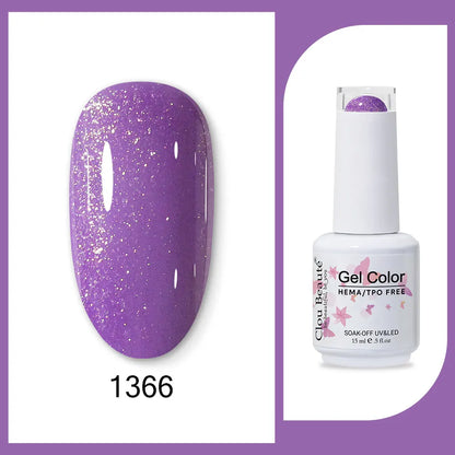 Clou Beaute 15ml Red Black White Green Neon Gel Nail Polish Base Top Coat Velvet Top 400 Colors Semi Permanent Gel Nail Varnish