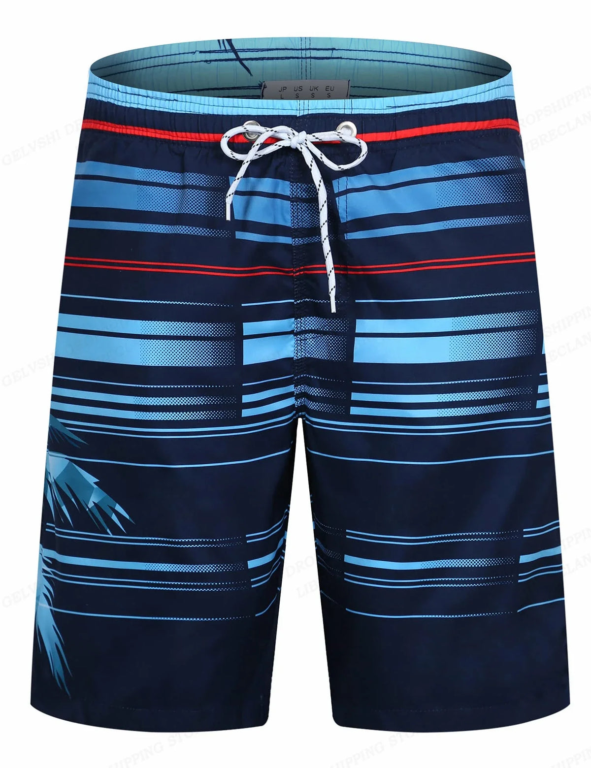 Gradient Stripes Graphic Swim Trunks For Men Colorful Splicing 3D Printed Short Pants Summer Hawaii Surf Swimsuit Beach Shorts