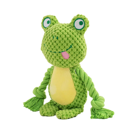 Cute Animal Rope Dog Toy Cute Plush Puppy Chew Pet Squeak Knot Toy Cartoon Rabbit Monkey