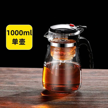 Heat Resistant Glass Teapot One-click Filtering Tea Pot Tea Water Separation Filter Tea Maker Coffee Pot Home Flower Teaware