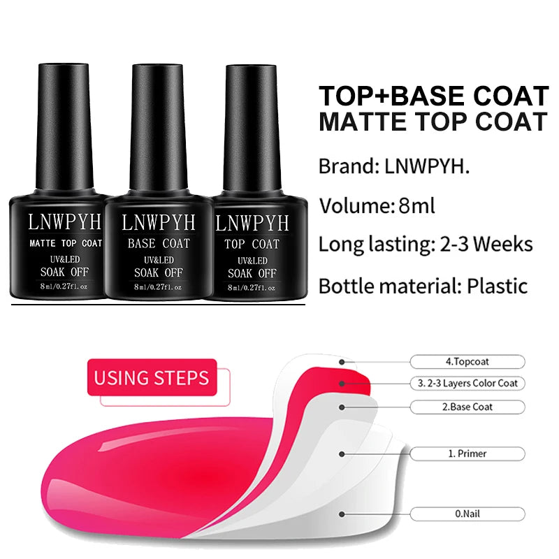 Nail Gel Polish Kit With LED Nail Lamp Semi-Permanent 27 Colors Soak Off Base&Top Coat Varnish Manicure Set For Nails Salon Kit