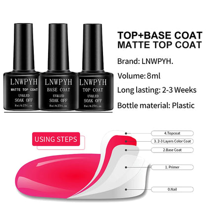 Nail Gel Polish Kit With LED Nail Lamp Semi-Permanent 27 Colors Soak Off Base&Top Coat Varnish Manicure Set For Nails Salon Kit