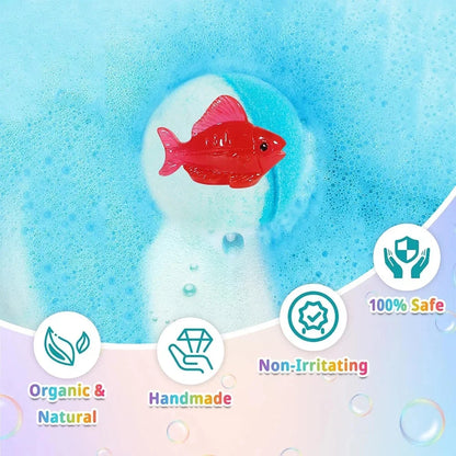 New Bath Bombs Gift Set with Toy Surprise Inside Natural Sea Salt Fizz Balls for Kids Children's Bathtub Fun Gift for Boys Girls