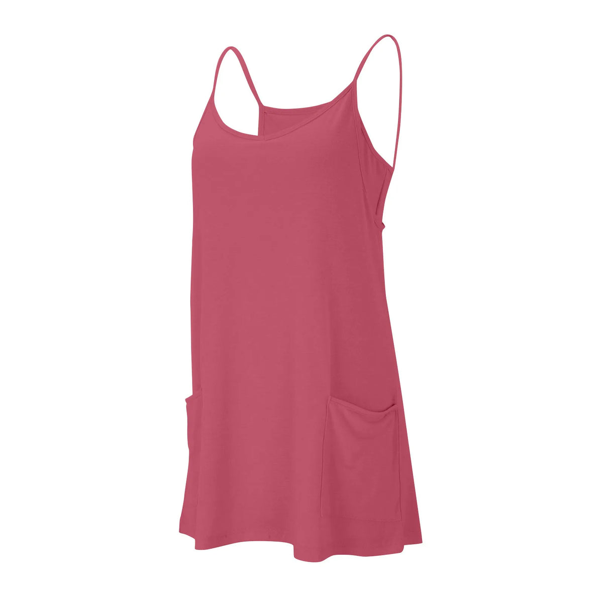 Women's Tennis Dress Solid Color Pocket Sexy Suspender Fake Two-piece Loose Breathable Comfortable Sports Dress