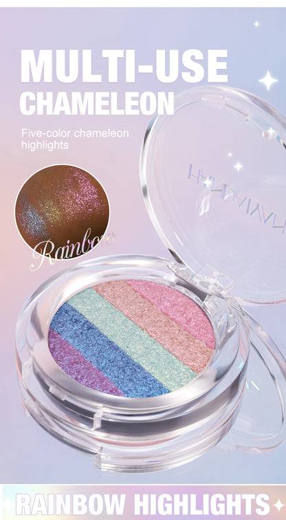 Multipurpose Pressed Powder Eyeshadow Palette Waterproof Long Lasting Highly Pigmented Rainbow Highlighter Chameleon Makeup