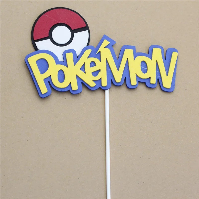 13PCS/SET Pikachu Cake Topper Decoration Boy Girl Happy Birthday Cute Poke Boll Vinyl Anime Figure Cake Ornaments Bake Supplies