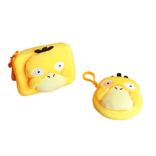 Anime Pokemon Psyduck Coin Purse Cute Cartoon Headphone Bag Portable Kids Waist Pack Trendy Child Birthday Gift