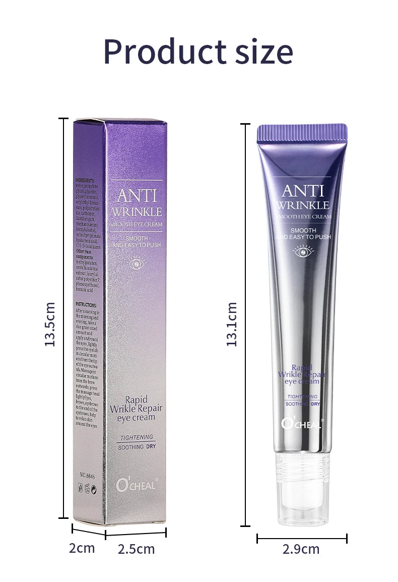 O'CHEAL Rapid Wrinkle Repair Eye Cream: Triple-Roller Massager & Hyaluronic Acid