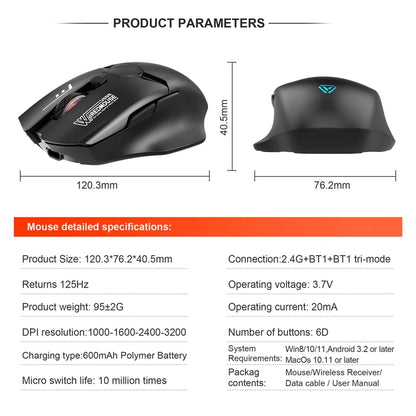 Dual-Mode Wireless Bluetooth Mouse With Smart Screen Display Silent Charging Office Gaming Portable Tablet Universal Mouse