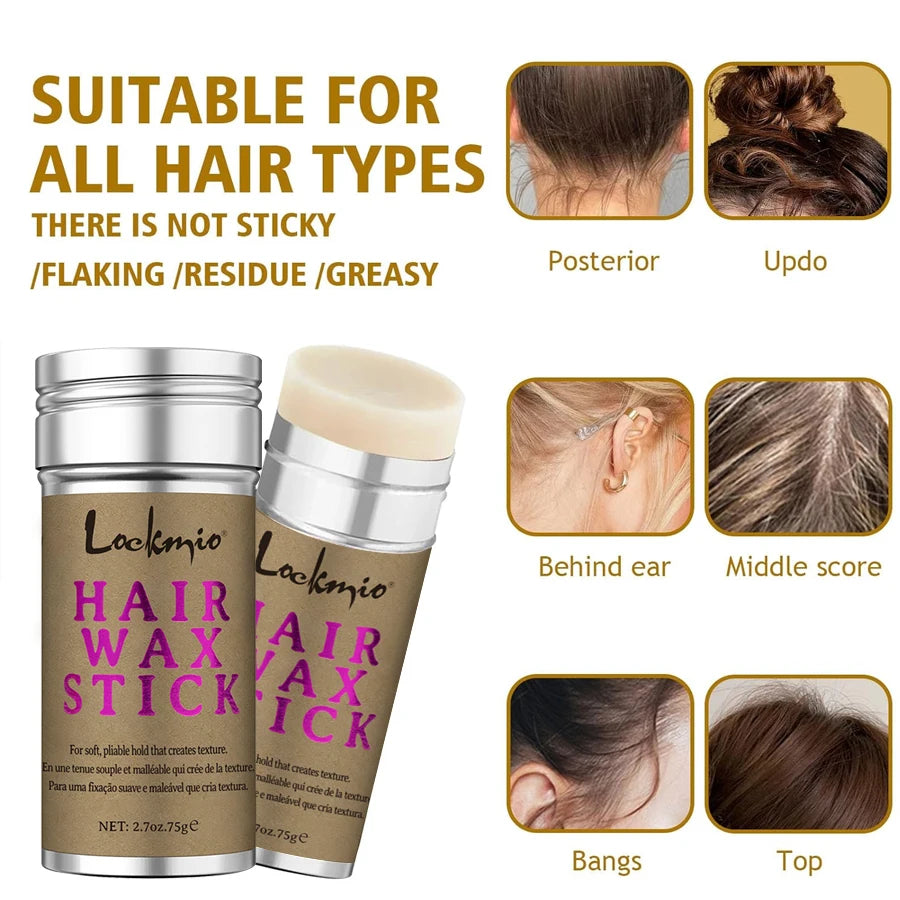 LOCKMIO Women Hair Wax Stick for Wigs Anti-frizz Flyaways Control Styling Wax Long-lasting Smooth Broken Back Hair Pomade Cream