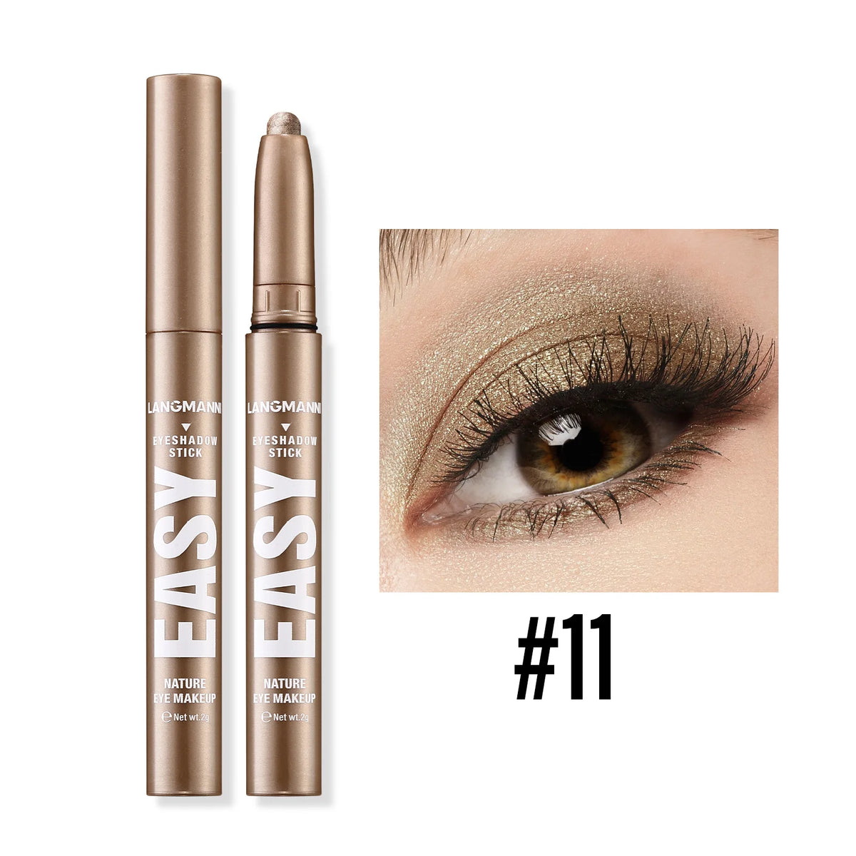 Pearlescent Matte Eyeshadow Pencil Waterproof Smoky Glitter Highlighter Pen Black Brown Makeup Tool Creamy Smooth
