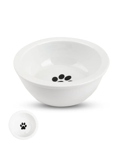 1 Set Elevated Ceramic Cat Bowls 1 Set Non-Slip Ceramic Cat Food And Water Bowls With Iron Bracket, Elevated Tilted Cat Feeder