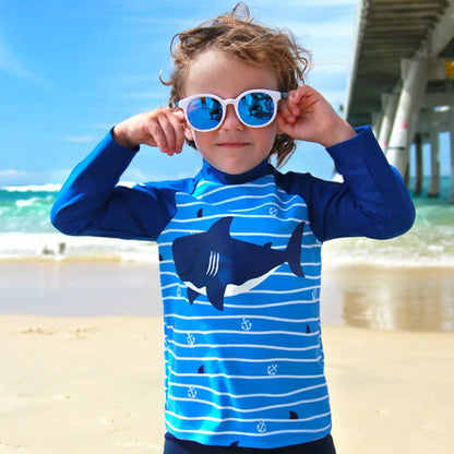 Kids' Long Sleeve Swimsuit Set: 2-Piece Rash Guard & Shorts for Toddlers and Children