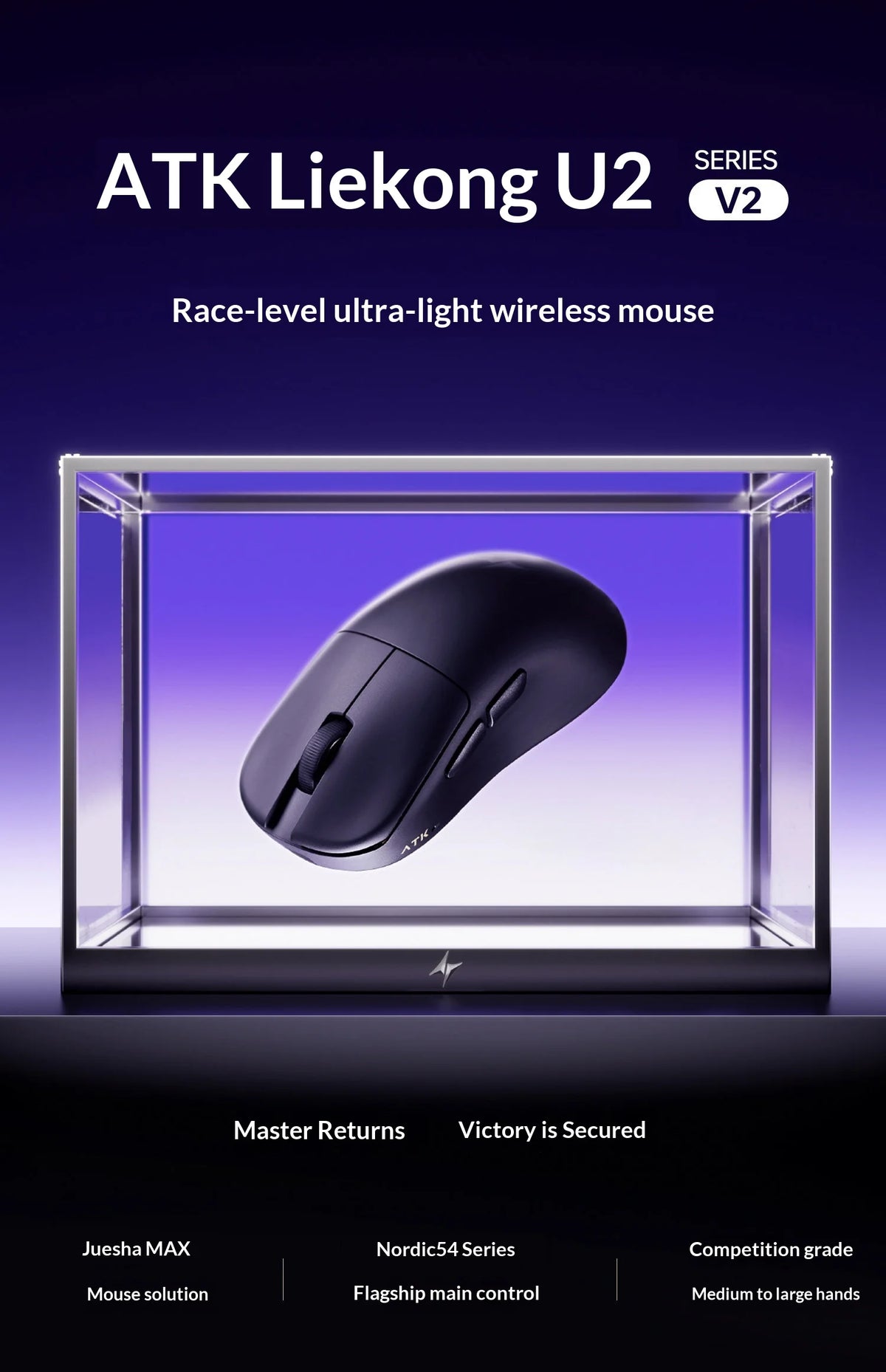 NEW ATK U2/V2 PAW3950 8K Wireless Gaming Mouse 3mode Double 39g Lightweight E-Sport Mouse Custom Accessory Computer Office Work