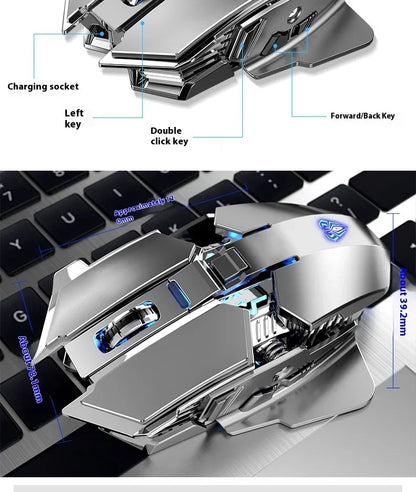 AULA SC300 Ultra-quiet Wireless Gaming Mouse Rechargeable Ergonomic Mechanical Armor Style, Colored and Vibrant Body Design