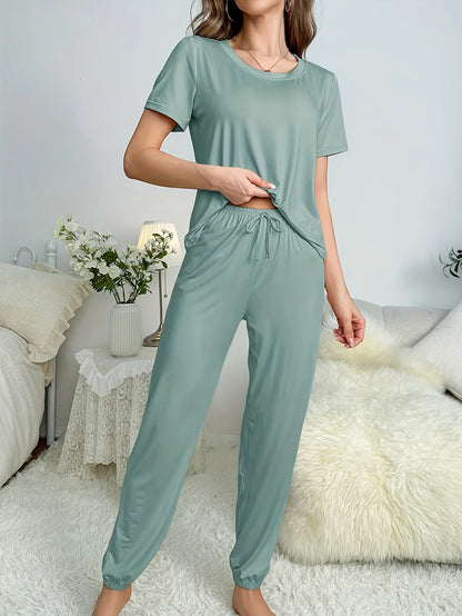 Women's Loungewear Set 2 PCS Pajamas Sleepwear Homewear Soft Comfortable Lounge Set Casual Outfit Can Be Worn Outside Streetwear