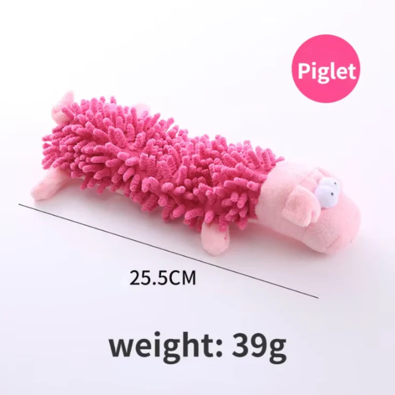 Durable Pet Dog Plush Toy for Small Breeds - Animal Shape Squeaky Chew Cleaning Toy for Chihuahua Yorkshire Bichon Puppies