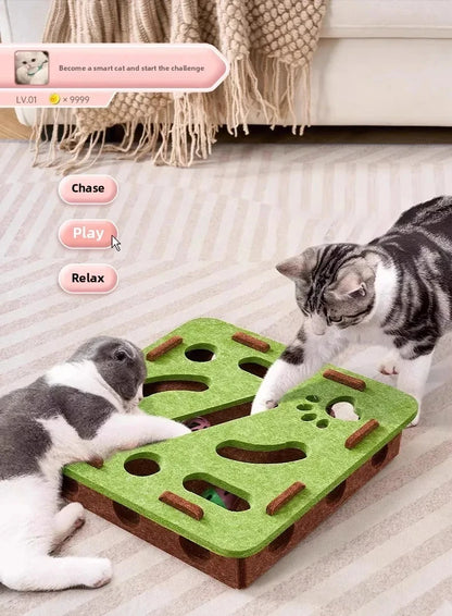 Cat Puzzle Toy Felt Puzzle Box Cat Exercise Toy With Ball Indoor Sports Entertainment Hunting Cat Toys For Indoor Cats