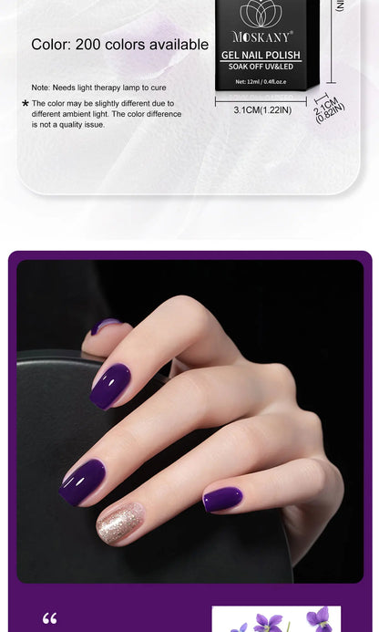 MOSKANY 12ML Nail UV Gel Polish Set Pink Red Manicure 6 Color Soak Off Semi Permanent UV Gel Polish Varnish Kit Nails Supplies