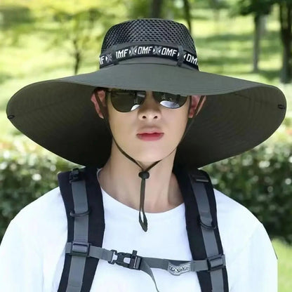 Summer Large Sun Hat Men Women Breathable Fishing Caps Sun UV Protection Mesh Fisherman Hat Hiking Outdoor Beach Cap