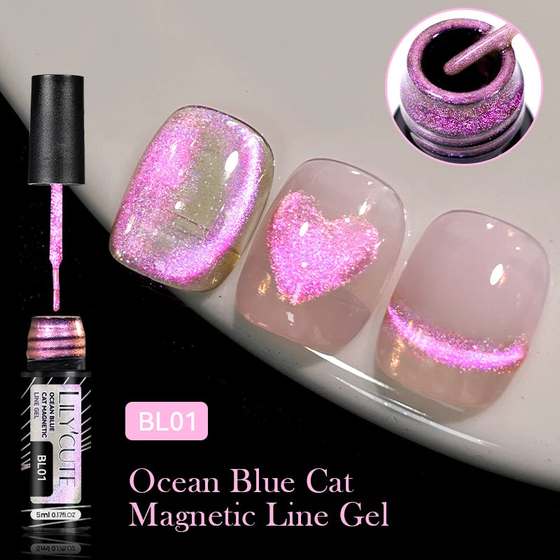 LILYCUTE 7ml 9D Cat Magnetic Gel Nail Polish Iridescent Magnet Semi Permanent Soak Off UV LED Manicure For Nail Art Gel Varnish