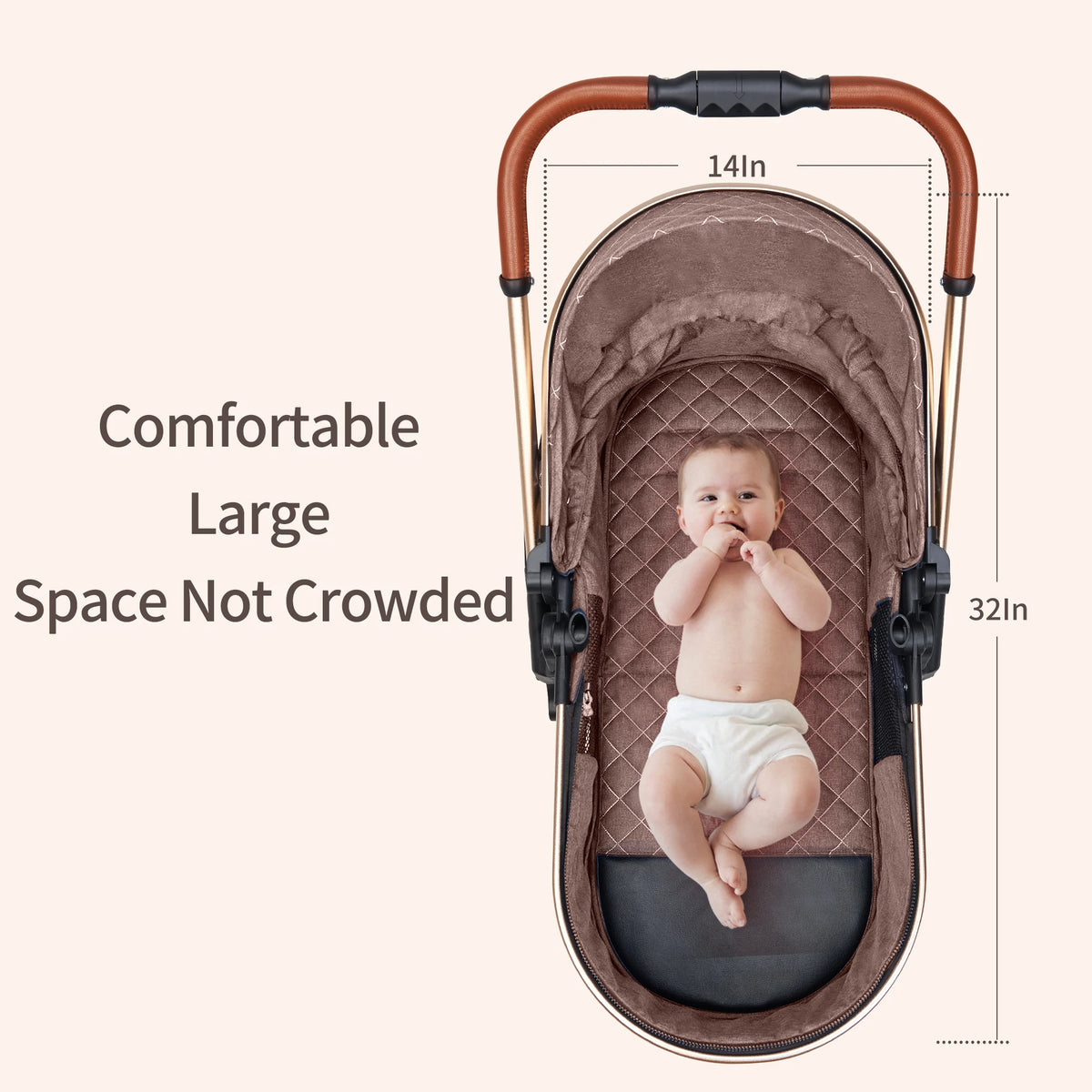 All-in-One Luxury Stroller: Versatile 3-in-1 High Landscape Pram with Reversible Seat Mode