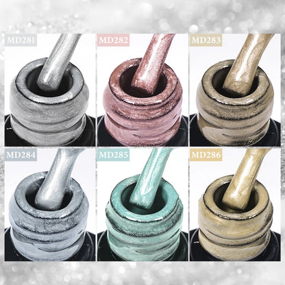 MSRUIOO 8ml Moonlight Cat Magnetic Nail Gel Polish Glitter Pink Silver Semi Permanent French Style Nail Art UV/LED Gel Varnish