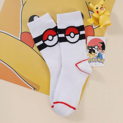 1/3 Pairs Pikachu Cartoon Anime Knit Breathable Mid-Calf Socks Unisex