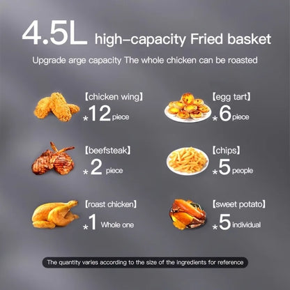 4.5L Large-Capacity Air Fryer — Touch-Control Home Appliance for Fries and Fried Chicken