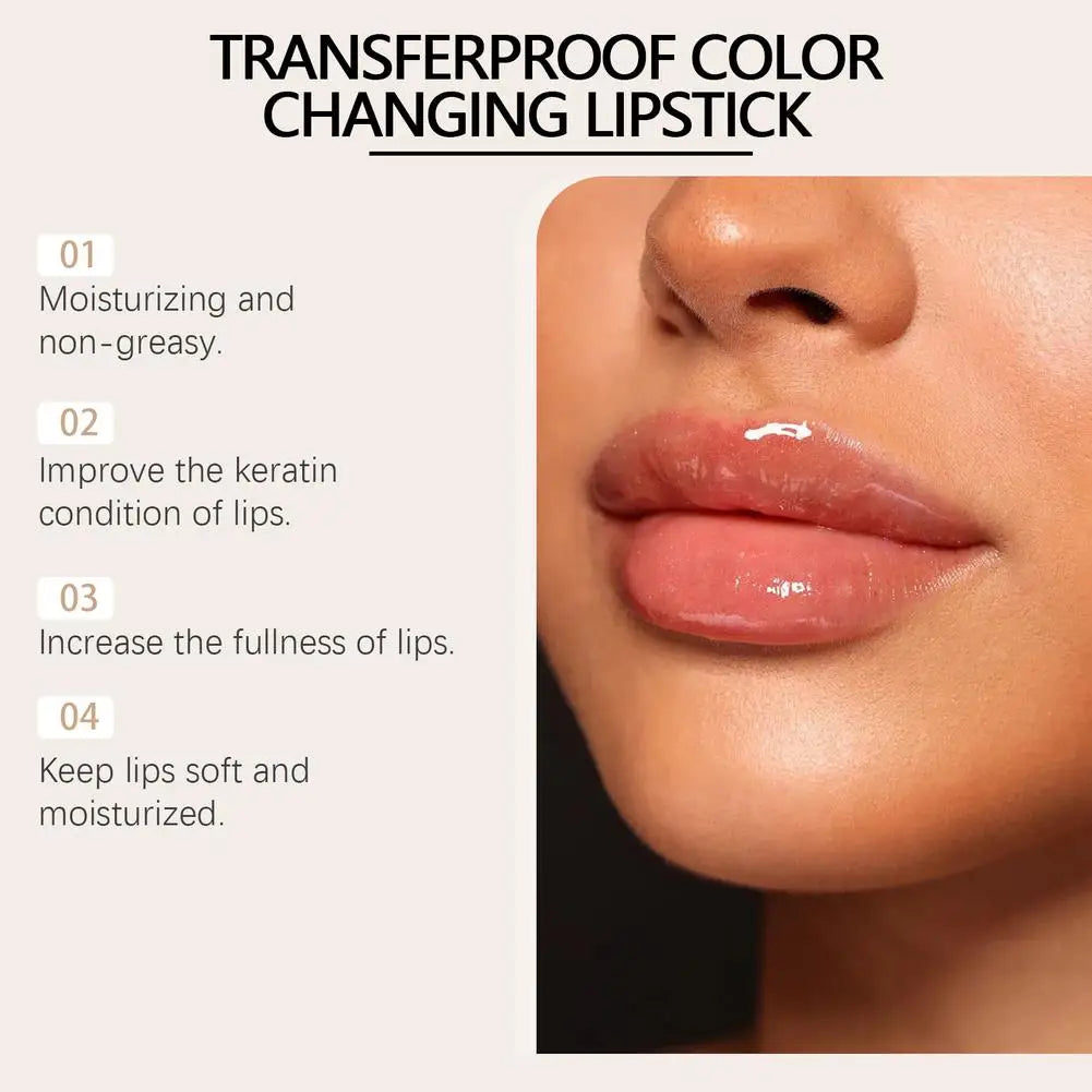 Gold Foil Temperature Color Changing Lipstick: Hydrating Lip Repair & Glossy Shine
