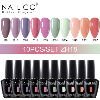 NAILCO 15ml Gel Nail Polish Set 30pcs/Lot Gel Polish Nail Soak Off UV LED Semi-Permanent Varnishes Nail Art Salon Free Shipping