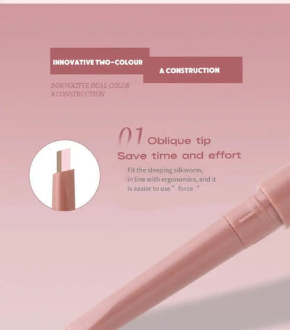 Brightening Aegyo Sal Pencil Waterproof Natural Dual-Color Lying Silkworm Under-Eye Highlighter Shadow Pen Contour Eye Makeup