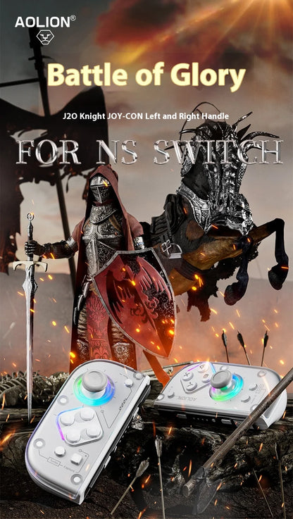 Aolion J20 Knight Wireless Gamepad with Left And Right Switch Hall Joystick Motion Sensing Custom For NS Joycon Game Accessories