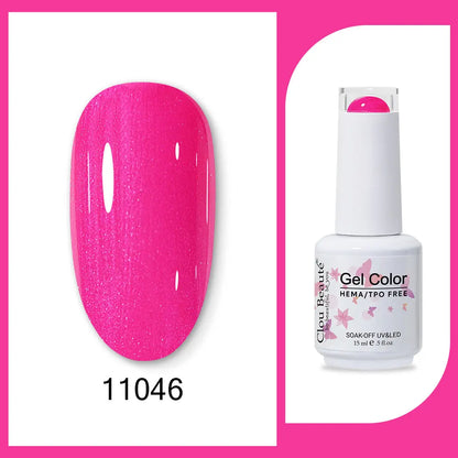 Clou Beaute 15ml Red Black White Green Neon Gel Nail Polish Base Top Coat Velvet Top 400 Colors Semi Permanent Gel Nail Varnish