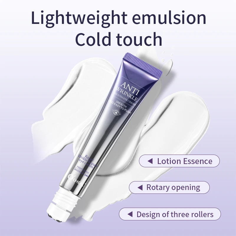 O'CHEAL Rapid Wrinkle Repair Eye Cream: Triple-Roller Massager & Hyaluronic Acid
