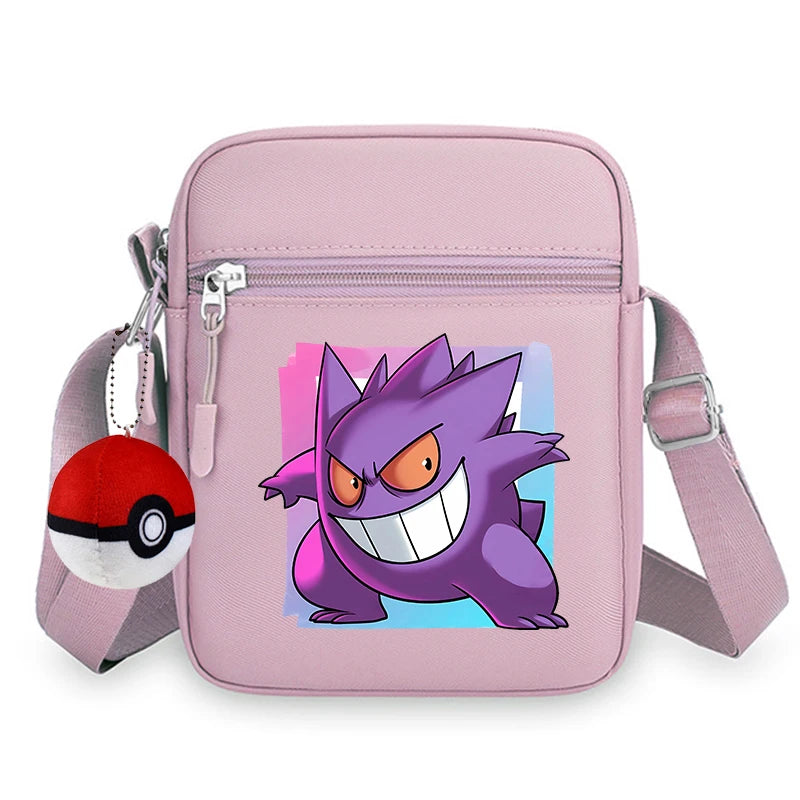 Cartoon Pokemons Gengar Phone Crossbody Bag Pikachus Squirtle Charmander Shoulder Bags Boy Girl Anime Outdoor Sport Chest Packs