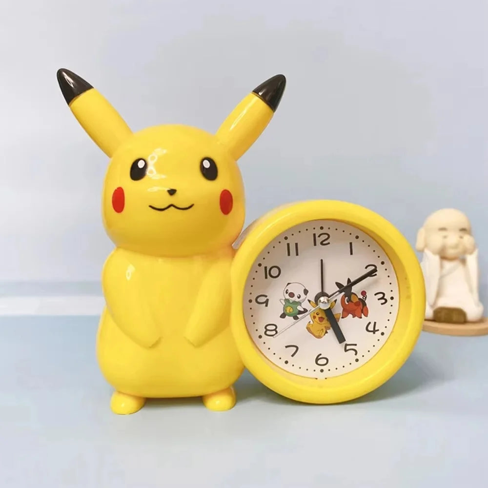 Cute Pokemon Pikachu Anime Alarm Clock Cartoon Bedside Clock with Bedroom Decor for Girls Student Birthday Gifts Toys