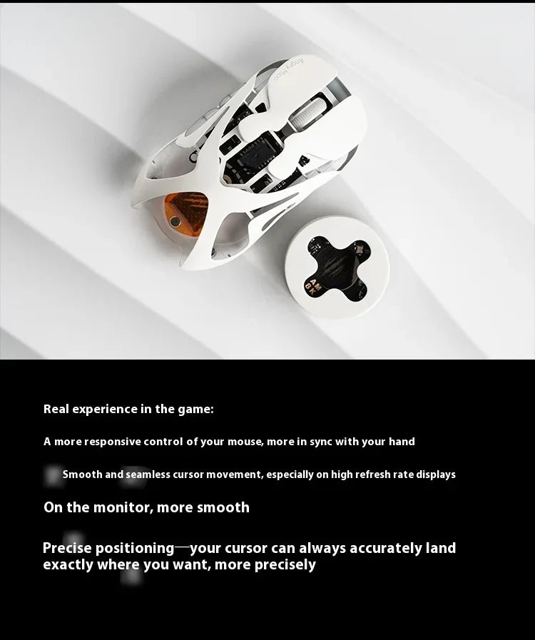 Angry Miao AM Infinity Mouse Tri Mode Wireless Mouse Paw3950 8000Hz Lightweight Hollow Out Magnalium Gaming Mice PC Accessories