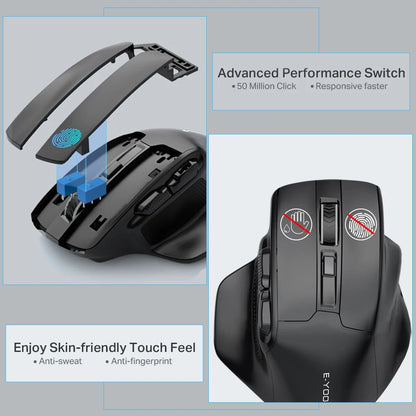 E-YOOSO X-31 Pro USB Gaming Large Mouse Support Bluetooth 2.4G Wireless PAW3212 4800 DPI for gamer Mice computer laptop PC