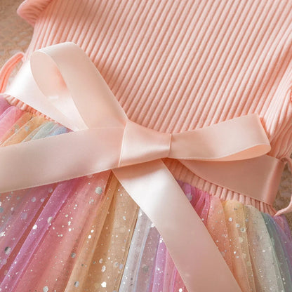 K-Pop Hunters Zoey Mira Rumi Colorful Princess Dress for Kids Girls Casual Long Sleeve Sequin Mesh Dresses Party Gift 1-5Y