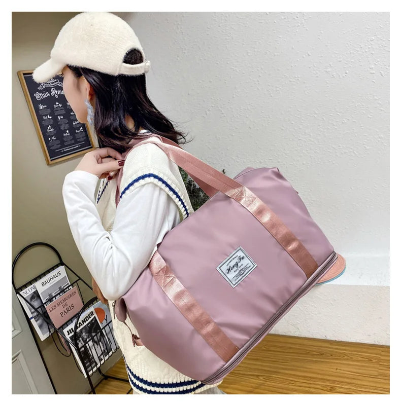 UNIXINU Carry On Travel Duffle Bag Nylon Waterproof Sports Gym Tote Bags for Women Large Capacity Storage Luggage Handbag