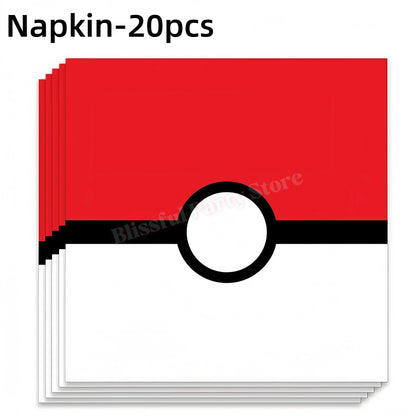 Pokemons Birthday Party Decoration Lightning Pikachu Balloon Tableware Kit Cup Plate Gift Bag Kid Favor Gift Baby Shower Supplie