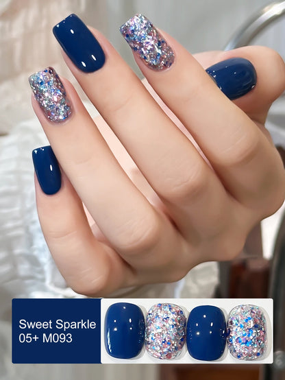 2/16pcs Nail Art Candy Sequins Solid Color Nail Polish Gel Set, Color Sequins with Solid Color Shiny Gloss Nail Art DIY