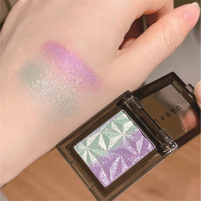 Chameleon Gradient Eyeshadow Palette Glitter Smokey Silver Blue Highlighter Metallic Pearlescent Eyes Makeup Lasting Brightening