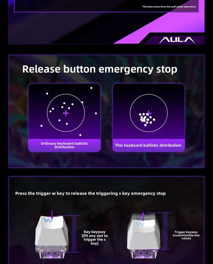 AULA HERO84 HE Wired Mechanical Keyboard RGB Music Rhythm 8K Return Rate Keyboard Magnetic Switch Computer Accessorie for Gamer