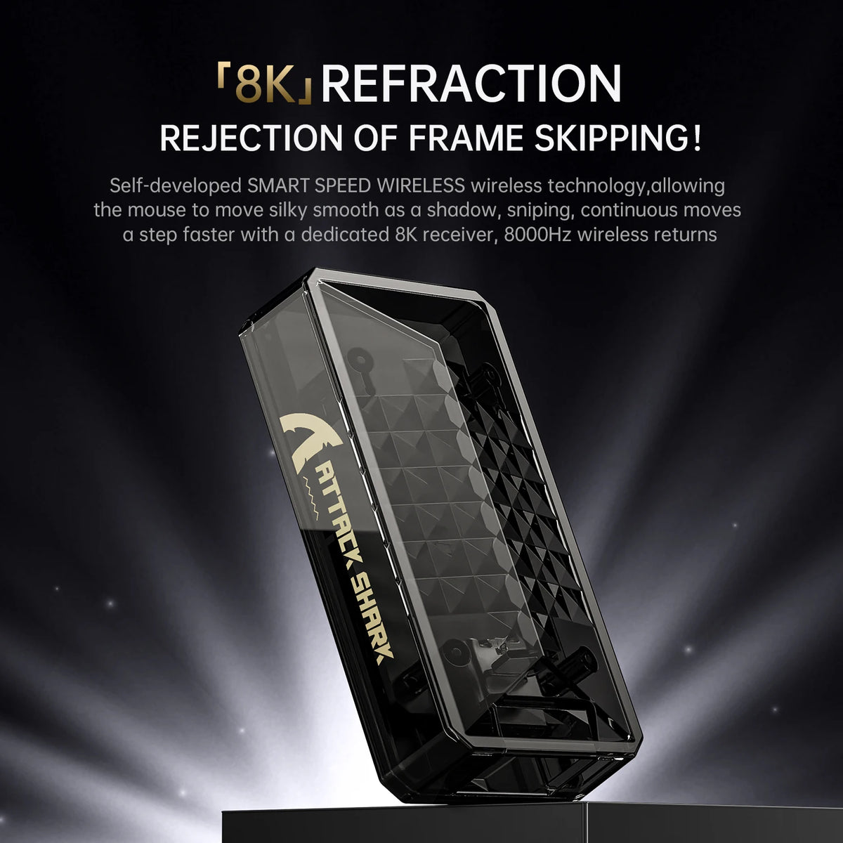 Attack Shark X8Ultra Gaming Mouse & Wireless 8K Receiver,Bluetooth Wireless Connection,PAW3950MAX Sensor,42000DPI,Type-C