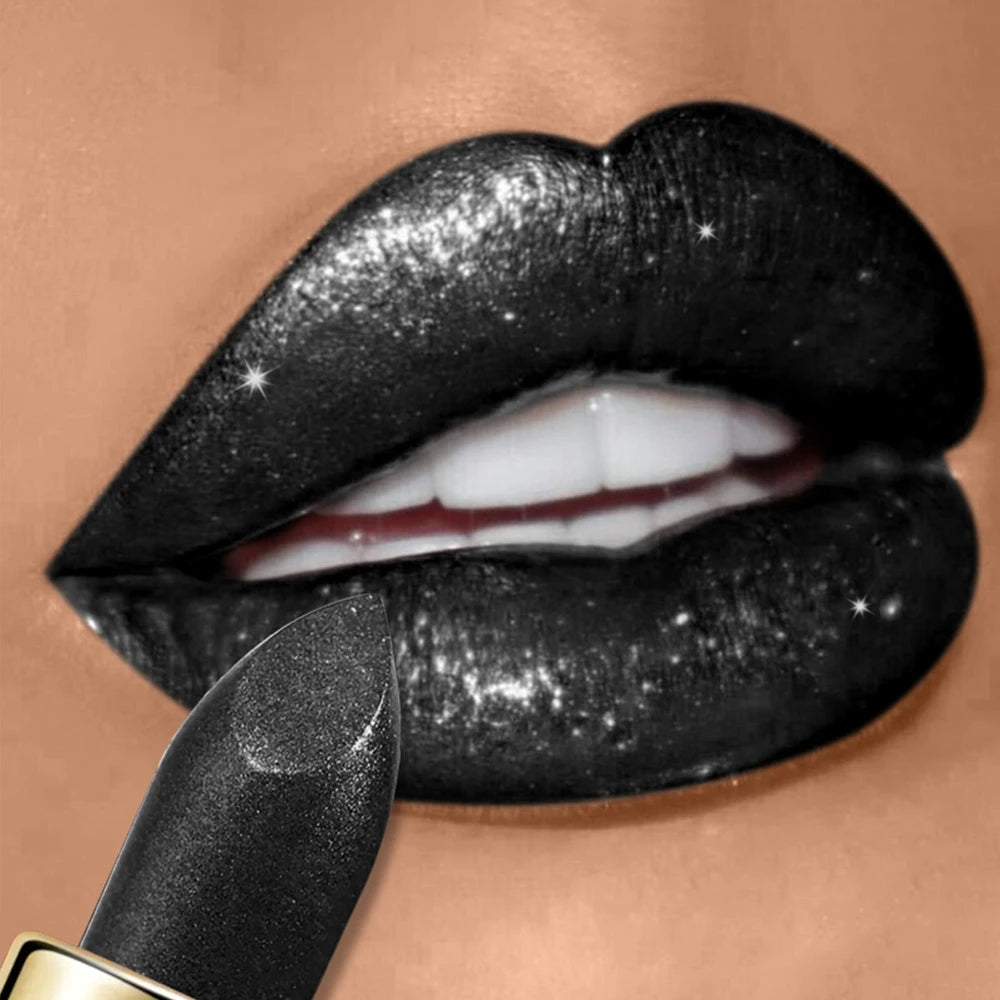 10  Colors Glitter Lipstick Waterproof Long Lasting Diamond Pearlescent Metallic Lipstick Lipgloss Women Lips Makeup Cosmetic